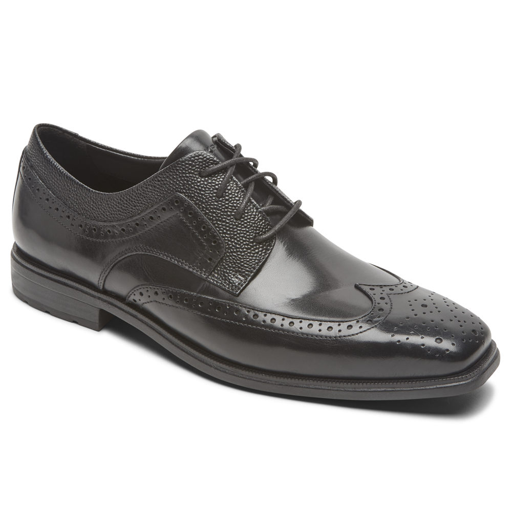 Rockport Mens Farrow Wingtip - Lace Up Black - EYN581694